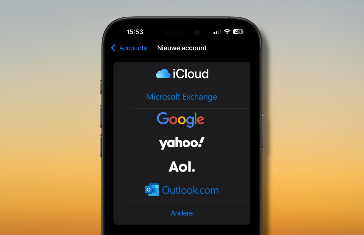 e mail toevoegen iphone